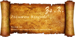 Zsivanov Kincső névjegykártya